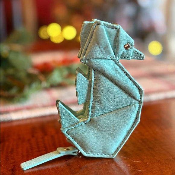 kate spade Handbags - Kate Spade ♠️ Aqua blue Origami Seahorse Small coin pouch - breath of fresh air.